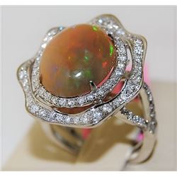 Opal 4.63ct 14K White Gold 6.00gm Ring