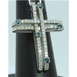 BLUE DIAMOND 0.33CT 14K WHITE GOLD PENDANT 7.80GRAM WHITE DIAMOND 1.03CT