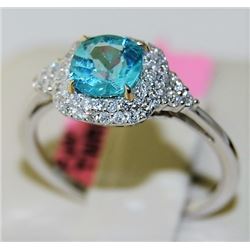 Apatite 0.70ct 14K White Gold 2.20gm Ring