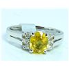 Image 1 : YELLOW SAPPHIRE 1.22CT 14K WHITE GOLD RING