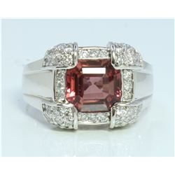 Pink Tourmaline:2.33ea/14K White Gold Ring:7.51g/Diamond:0.89ct