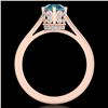 Image 4 : 1.14 CTW Fancy Intense Blue Diamond Solitaire Art Deco Ring 18K Rose Gold - REF-136M4H - 37342