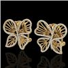Image 1 : 1.25 CTW Designer Micro Butterfly VS/SI Diamond Earrings 14K Yellow Gold - REF-106M5H - 22501