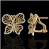 Image 2 : 1.25 CTW Designer Micro Butterfly VS/SI Diamond Earrings 14K Yellow Gold - REF-106M5H - 22501