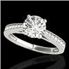 Image 1 : 1.25 CTW H-SI/I Certified Diamond Solitaire Ring 10K White Gold - REF-158Y2K - 35005