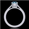Image 4 : 0.81 CTW Fancy Intense Blue Diamond Solitaire Art Deco Ring 18K White Gold - REF-103A6X - 37334