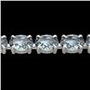 Image 1 : 20 CTW Aquamarine Eternity Designer Inspired Tennis Bracelet 14K White Gold - REF-178Y2K - 23384