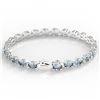 Image 4 : 20 CTW Aquamarine Eternity Designer Inspired Tennis Bracelet 14K White Gold - REF-178Y2K - 23384