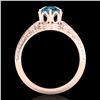 Image 4 : 1 CTW Intense Blue Diamond Solitaire Engagement Art Deco Ring 18K Rose Gold - REF-180A2X - 38119