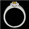 Image 2 : 1.2 CTW Certified Si/I Fancy Intense Yellow Diamond Solitaire Halo Ring 10K White Gold - REF-150K9W 
