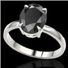 Image 2 : 5 CTW Black VS/SI Diamond Designer Inspired Solitaire Ring 18K White Gold - REF-161A8X - 22055