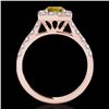 Image 2 : 2.5 CTW Certified Si/I Fancy Intense Yellow Diamond Solitaire Halo Ring 10K Rose Gold - REF-354Y5K -