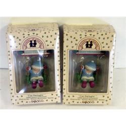 Two Enesco Porcelain Christmas ornaments