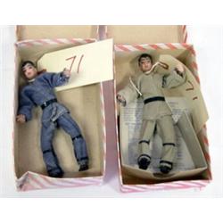 Two FLAGG Flexible Doll House Play Dolls