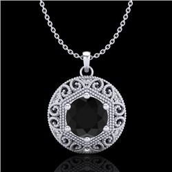 1.11 CTW Fancy Black Diamond Solitaire Art Deco Stud Necklace 18K White Gold - REF-87X3T - 37562
