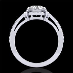 1 CTW VS/SI Diamond Solitaire Art Deco Ring 18K White Gold - REF-318M3H - 36872