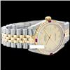 Image 2 : Rolex Ladies Two Tone 14K Gold/SS, Roman Dial & Diam/Ruby Bezel, Sapphire Crystal - REF-428T6K