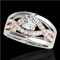 1.3 CTW H-SI/I Certified Diamond Solitaire Ring 10K White & Rose Gold - REF-180T2M - 35289