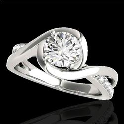 1.15 CTW H-SI/I Certified Diamond Solitaire Ring 10K White Gold - REF-163T6M - 34835