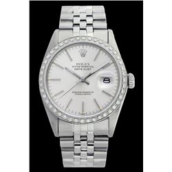 Rolex Men's Stainless Steel, QuickSet, Index Bar Dial with Diamond Bezel - REF-521X6Y