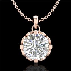 1.5 CTW VS/SI Diamond Solitaire Art Deco Stud Necklace 18K Rose Gold - REF-363Y5K - 36846