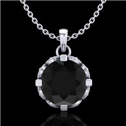 1.5 CTW Fancy Black Diamond Solitaire Art Deco Stud Necklace 18K White Gold - REF-89T3M - 37380