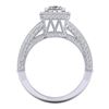 Image 4 : 3.5 CTW Princess VS/SI Diamond Solitaire Micro Pave Ring 18K White Gold - REF-581X8T - 37166