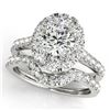 2.22 CTW Certified VS/SI Diamond 2Pc Wedding Set Solitaire Halo 14K White Gold - REF-267Y8K - 31169