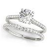 0.85 CTW Certified VS/SI Diamond Solitaire 2Pc Wedding Set 14K White Gold - REF-126Y2K - 31736