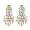 17.30 CTW Yellow Sapphire & Diamond Earrings 14K White Gold - REF-488K8W - 11100