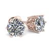 0.53 CTW Certified VS/SI Diamond Stud Solitaire Earrings 18K Rose Gold - REF-60F8N - 35816