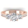 1.75 CTW Certified VS/SI Diamond 3 Stone Ring 14K Rose Gold - REF-389F8N - 30388