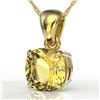 Image 1 : 1.50 Cushion Cut CTW Citrine Designer Solitaire Necklace 18K Yellow Gold - REF-24M2H - 21939