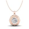 0.75 CTW VS/SI Diamond Solitaire Art Deco Stud Necklace 18K Rose Gold - REF-180M2H - 37098