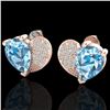 2.50 CTW Sky Blue Topaz & Micro Pave VS/SI Diamond Earrings 10K Rose Gold - REF-30T2M - 20066