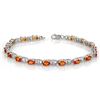 6.02 CTW Orange Sapphire & Diamond Bracelet 14K White Gold - REF-49T6M - 11305