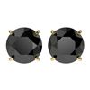 2.60 CTW Fancy Black VS Diamond Solitaire Stud Earrings 10K Yellow Gold - REF-52M8H - 36685
