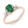 0.74 CTW Emerald & Diamond Ring 14K White Gold - REF-21N8Y - 13762