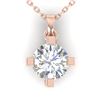 Image 1 : 1 CTW Certified VS/SI Diamond Solitaire Necklace 14K Rose Gold - REF-284A8X - 30403