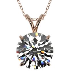 2.53 CTW Certified H-SI/I Quality Diamond Solitaire Necklace 10K Rose Gold - REF-870X2T - 36819