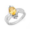 Image 1 : 1.09 CTW Citrine & Diamond Ring 10K White Gold - REF-18X2T - 13951