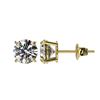 Image 2 : 1.57 CTW Certified H-SI/I Quality Diamond Solitaire Stud Earrings 10K Yellow Gold - REF-183W2F - 366