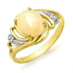 1.05 CTW Opal & Diamond Ring 10K Yellow Gold - REF-20F8N - 12653