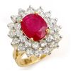 Image 1 : 8.0 CTW Ruby & Diamond Ring 14K Yellow Gold - REF-252H8A - 13270