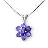Image 1 : 0.75 CTW Tanzanite Pendant 18K White Gold - REF-16M5H - 12757