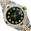 Image 1 : Rolex Men's Two Tone 14K Gold/SS, QuickSet, Diam Dial & Diam/Emerald Bezel - REF-557N3A