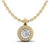 1 CTW VS/SI Diamond Solitaire Art Deco Stud Necklace 18K Yellow Gold - REF-180T2M - 36967