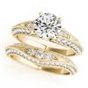 1.51 CTW Certified VS/SI Diamond Solitaire 2Pc Wedding Set Antique 14K Yellow Gold - REF-178T2M - 31