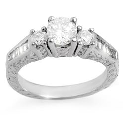 1.01 CTW Certified VS/SI Diamond Ring 14K White Gold - REF-128H8A - 11347