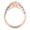 Image 4 : 1.07 CTW VS/SI Diamond Solitaire Art Deco Ring 18K Rose Gold - REF-321M2H - 36885